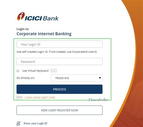 icici card login